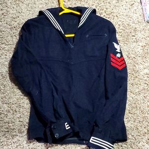 VNTG Wool navy top men's small.